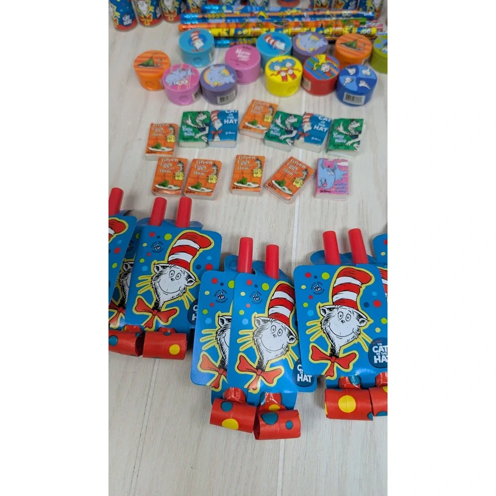Dr. Seuss Party Favor Teacher Prizes Lot Cat in the Hat Horton pencils bags +